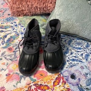 Cato size 11 duck boots. Black and gray. Good condition.